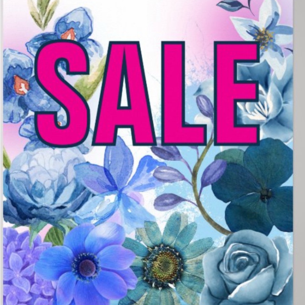 Floral Blue and Purple Art Print